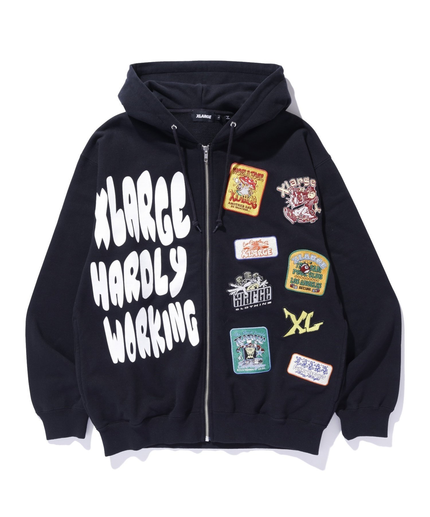 【エクストララージ/XLARGE / MEN】のMULTI LOGO ZIP UP HOODED SWEATSHIRT インテリア・キッズ・メンズ・レディースファッション・服の通販 founy(ファニー) 　ファッション　Fashion　メンズファッション　MEN　トップス・カットソー　Tops/Tshirt/Men　パーカ　Sweats　シャツ　Shirts　2024年　2024　2024-2025秋冬・A/W　Aw/Autumn/Winter/Fw/Fall/2024-2025　冬　Winter　グラフィック　Graphic　パーカー　Hoodie　フロント　Front　プリント　Print　ベーシック　Basic　BLACK|ID: prp329100004261830 ipo3291000000029890749