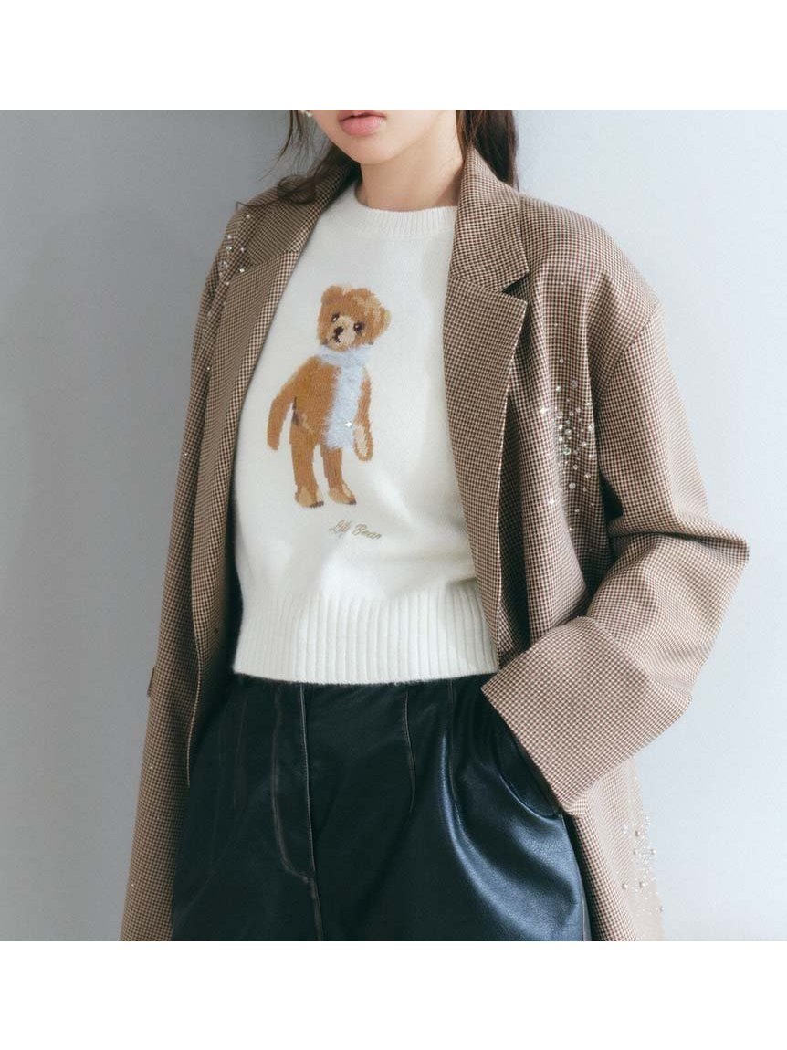 【リリーブラウン/Lily Brown】のLily Bearマフラーニットプルオーバー 人気、トレンドファッション・服の通販 founy(ファニー) 　ファッション　Fashion　レディースファッション　WOMEN　トップス・カットソー　Tops/Tshirt　ニット　Knit Tops　プルオーバー　Pullover　マフラー　Mufflers　ストーン　Stone　パール　Pearl　ビジュー　Bijou　ホリデーシーズン　Holiday　マフラー　Scarf　エレガント 上品　Elegant　 other-1|ID: prp329100004262113 ipo3291000000029629510