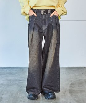 【ページボーイ/PAGEBOY】のタックデニムパンツ 人気、トレンドファッション・服の通販 founy(ファニー) ファッション Fashion レディースファッション WOMEN パンツ Pants デニムパンツ Denim Pants デニム Denim フロント Front ワイド Wide |ID:prp329100004262597