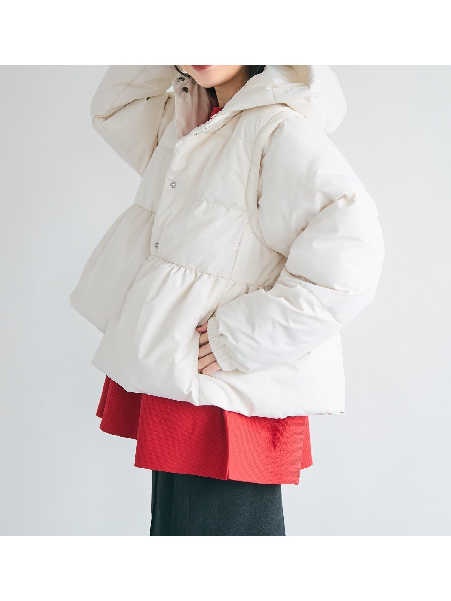 【コカ/COCA】のギャザー中綿アウター 人気、トレンドファッション・服の通販 founy(ファニー) 　ファッション　Fashion　レディースファッション　WOMEN　アウター　Coat Outerwear　ギャザー　Gather　ポケット　Pocket　 other-1|ID: prp329100004262732 ipo3291000000031757223