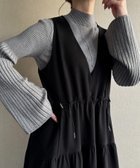 【ジュノア/JUNOAH】のVネックドロストロングジャンパースカート ブラック|ID: prp329100004263054 ipo3291000000029636508