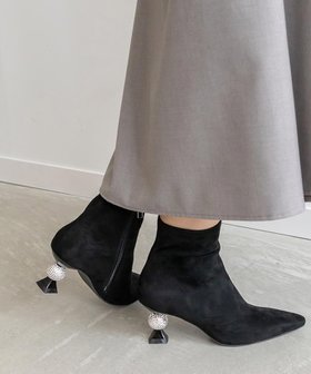 【ランダ/RANDA】のデザインヒールストレッチブーツ 人気、トレンドファッション・服の通販 founy(ファニー) ファッション Fashion レディースファッション WOMEN クッション Cushion ショート Short ストレッチ Stretch ビジュー Bijou フィット Fit |ID:prp329100004263585