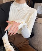 【ミニミニストア/miniministore】のボトルネック ニットトップス 袖口ボタン 人気、トレンドファッション・服の通販 founy(ファニー) ファッション Fashion レディースファッション WOMEN トップス・カットソー Tops/Tshirt ニット Knit Tops A/W・秋冬 Aw・Autumn/Winter・Fw・Fall-Winter アクリル Acrylic インナー Inner シンプル Simple セーター Sweater ハイネック High Neck ボトルネック Bottleneck エレガント 上品 Elegant 無地 Plain Color 秋 Autumn/Fall 長袖 Long Sleeve thumbnail オフホワイト|ID: prp329100004263627 ipo3291000000029638812