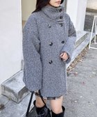 【イング/INGNI】のINGNI/ビッグスタンドコクーンコート 人気、トレンドファッション・服の通販 founy(ファニー) ファッション Fashion レディースファッション WOMEN アウター Coat Outerwear コート Coats thumbnail グレー|ID: prp329100004264687 ipo3291000000029649498