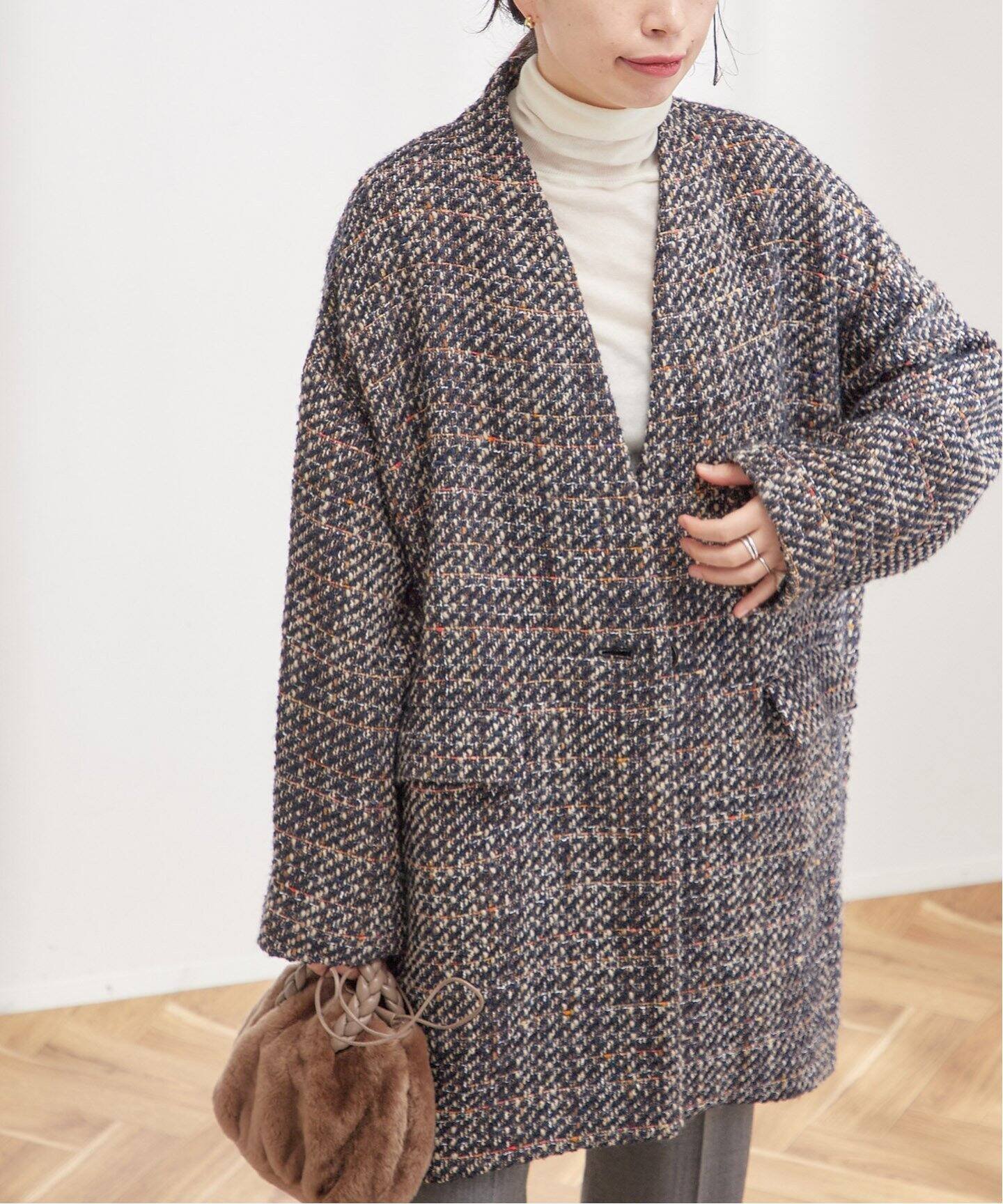 【ジャーナルスタンダード レサージュ/journal standard L'essage】のSUPER140S/GIOLICA コクーンコート2 人気、トレンドファッション・服の通販 founy(ファニー) 　ファッション　Fashion　レディースファッション　WOMEN　アウター　Coat Outerwear　コート　Coats　2024年　2024　2024-2025秋冬・A/W　Aw/Autumn/Winter/Fw/Fall/2024-2025　シンプル　Simple　ツイード　Tweed　エレガント 上品　Elegant　 other-1|ID: prp329100004264789 ipo3291000000029827003