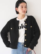 【コカ/COCA】のループ編み金ボタンニットジャケット 人気、トレンドファッション・服の通販 founy(ファニー) ファッション Fashion レディースファッション WOMEN アウター Coat Outerwear ジャケット Jackets ループ Loop thumbnail Black|ID: prp329100004264934 ipo3291000000029652247