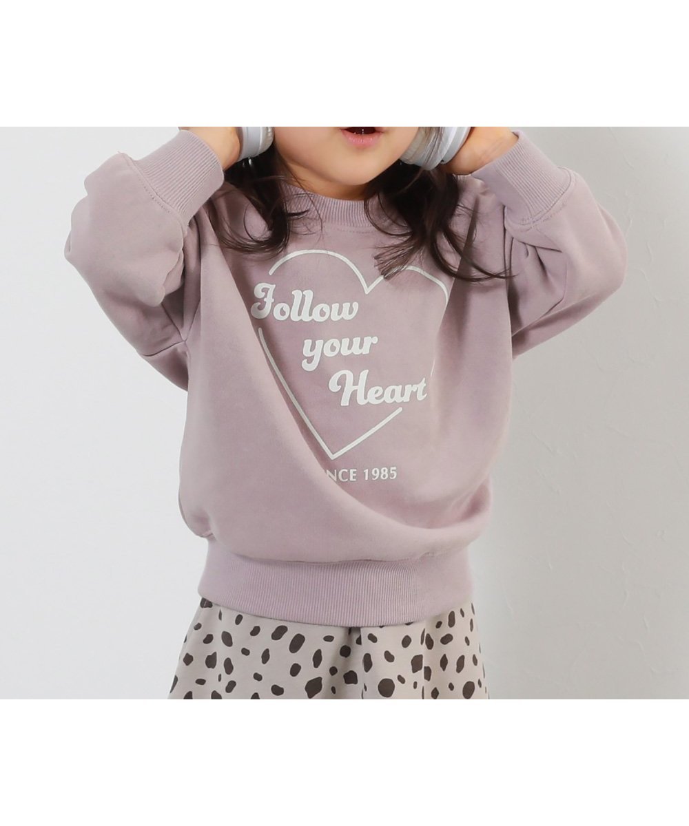 【デビロック/devirock / KIDS】のデビラボ ガールズ BOXシルエット プリント トレーナー インテリア・キッズ・メンズ・レディースファッション・服の通販 founy(ファニー) 　ファッション　Fashion　キッズファッション　KIDS　スニーカー　Sneakers　トレーナー　Trainer　プリント　Print　おすすめ　Recommend　007-ハート-Gラベンダー|ID: prp329100004268530 ipo3291000000030300261