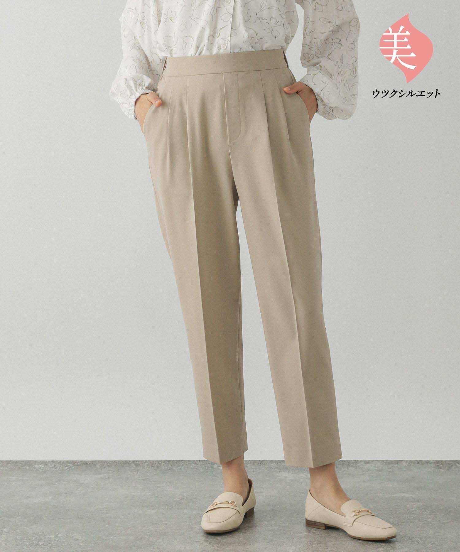 【グローバルワーク/GLOBAL WORK】のウツクシルエットテーパードパンツ/133595 インテリア・キッズ・メンズ・レディースファッション・服の通販 founy(ファニー) 　ファッション　Fashion　レディースファッション　WOMEN　パンツ　Pants　ストレッチ　Stretch　フロント　Front　人気　Popularity　ベージュ52|ID: prp329100004269731 ipo3291000000031673146