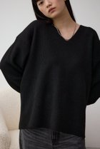 【アズール バイ マウジー/AZUL by moussy】のVネックリラックスリブニット 人気、トレンドファッション・服の通販 founy(ファニー) ファッション Fashion レディースファッション WOMEN トップス・カットソー Tops/Tshirt ニット Knit Tops Vネック V-Neck 2024年 2024 2024-2025秋冬・A/W Aw/Autumn/Winter/Fw/Fall/2024-2025 A/W・秋冬 Aw・Autumn/Winter・Fw・Fall-Winter インナー Inner デコルテ Decolletage ボトム Bottom thumbnail BLK|ID: prp329100004270136 ipo3291000000029893078