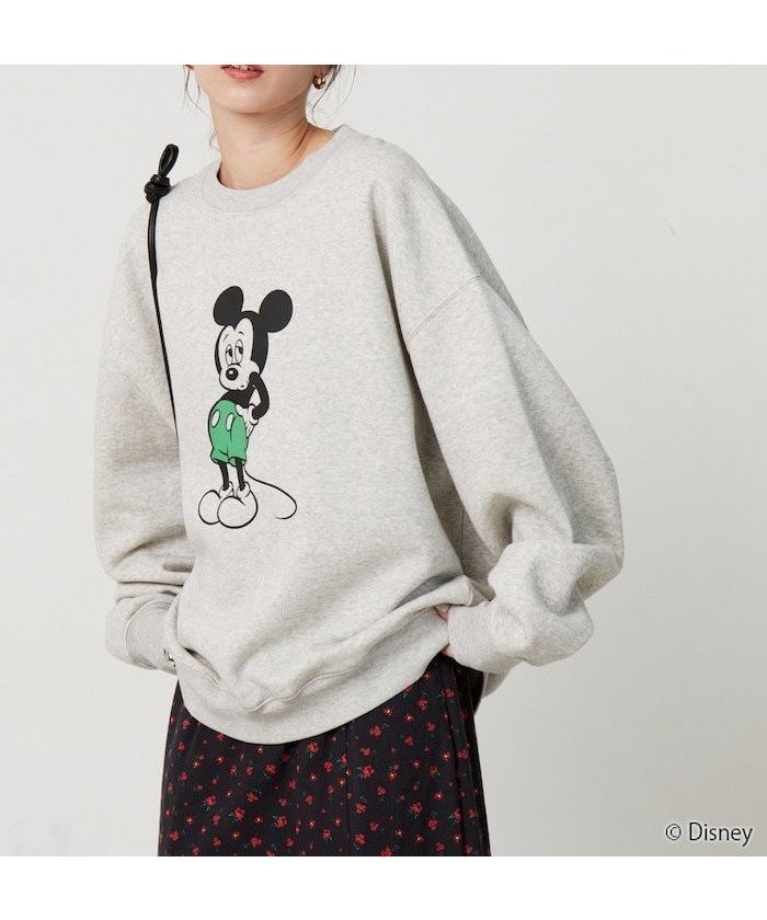 【フリークスストア/FREAK'S STORE】の別注/Mickey Mouse/ミッキーマウス 前後 プリン トvintage 加工 スウェット【限定展開】 24AW インテリア・キッズ・メンズ・レディースファッション・服の通販 founy(ファニー) 　ファッション　Fashion　レディースファッション　WOMEN　トップス・カットソー　Tops/Tshirt　パーカ　Sweats　スウェット　Sweat　ヴィンテージ　Vintage　サテン　Satin　ジャケット　Jacket　スウェット　Sweat　スペシャル　Special　人気　Popularity　ビッグ　Big　フェミニン　Feminine　フレア　Flare　プリント　Print　ベーシック　Basic　別注　Special Order　冬　Winter　A/W・秋冬　Aw・Autumn/Winter・Fw・Fall-Winter　おすすめ　Recommend　2024年　2024　2024-2025秋冬・A/W　Aw/Autumn/Winter/Fw/Fall/2024-2025　杢グレー|ID: prp329100004270939 ipo3291000000030035849