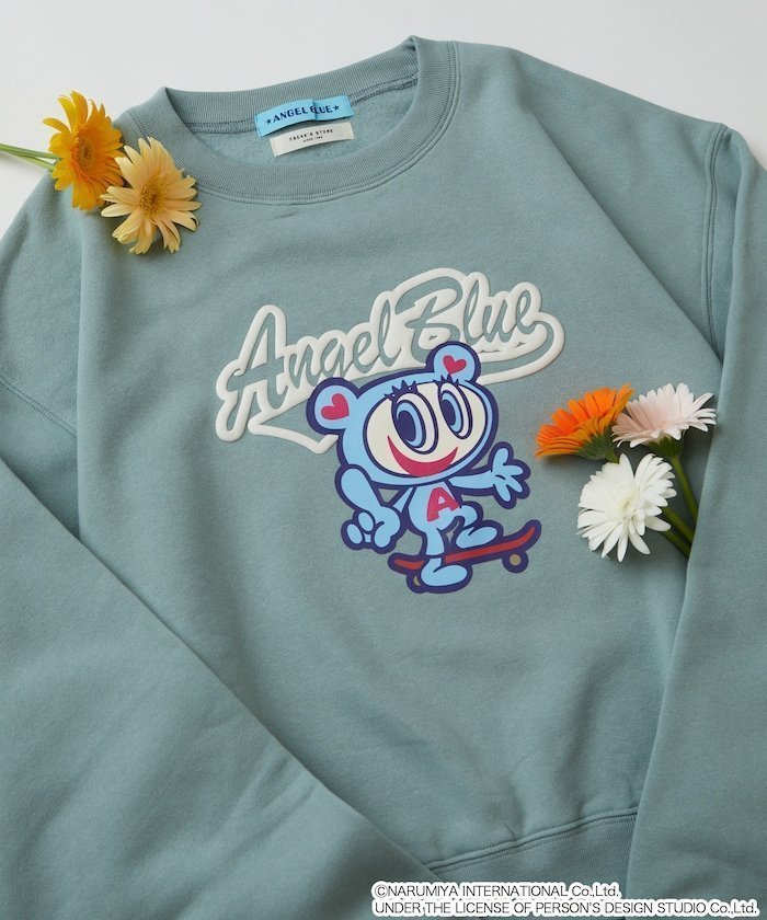 【フリークスストア/FREAK'S STORE】のANGEL BLUE 別注 ナカムラくん 発砲プリント スウェット【限定展開】 24AW インテリア・キッズ・メンズ・レディースファッション・服の通販 founy(ファニー) 　ファッション　Fashion　レディースファッション　WOMEN　トップス・カットソー　Tops/Tshirt　パーカ　Sweats　スウェット　Sweat　2024年　2024　2024-2025秋冬・A/W　Aw/Autumn/Winter/Fw/Fall/2024-2025　冬　Winter　おすすめ　Recommend　カラフル　Colorful　キャラクター　Character　コラボ　Collaboration　スウェット　Sweat　スペシャル　Special　プリント　Print　人気　Popularity　別注　Special Order　A/W・秋冬　Aw・Autumn/Winter・Fw・Fall-Winter　ブルーグレー|ID: prp329100004275676 ipo3291000000030517156