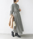 【シップス フォー ウィメン/SHIPS】の【WEB限定】 手洗い可能 ドット / 花柄 バンドカラー サイド プリーツ ワンピース ブラック系|ID: prp329100004275994 ipo3291000000031673020