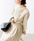 【シップス フォー ウィメン/SHIPS】の【WEB限定】 手洗い可能 ドット / 花柄 バンドカラー サイド プリーツ ワンピース ストーン|ID: prp329100004275994 ipo3291000000031673022