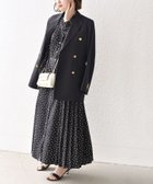 【シップス フォー ウィメン/SHIPS】の【WEB限定】 手洗い可能 ドット / 花柄 バンドカラー サイド プリーツ ワンピース ブラック|ID: prp329100004275994 ipo3291000000031673025