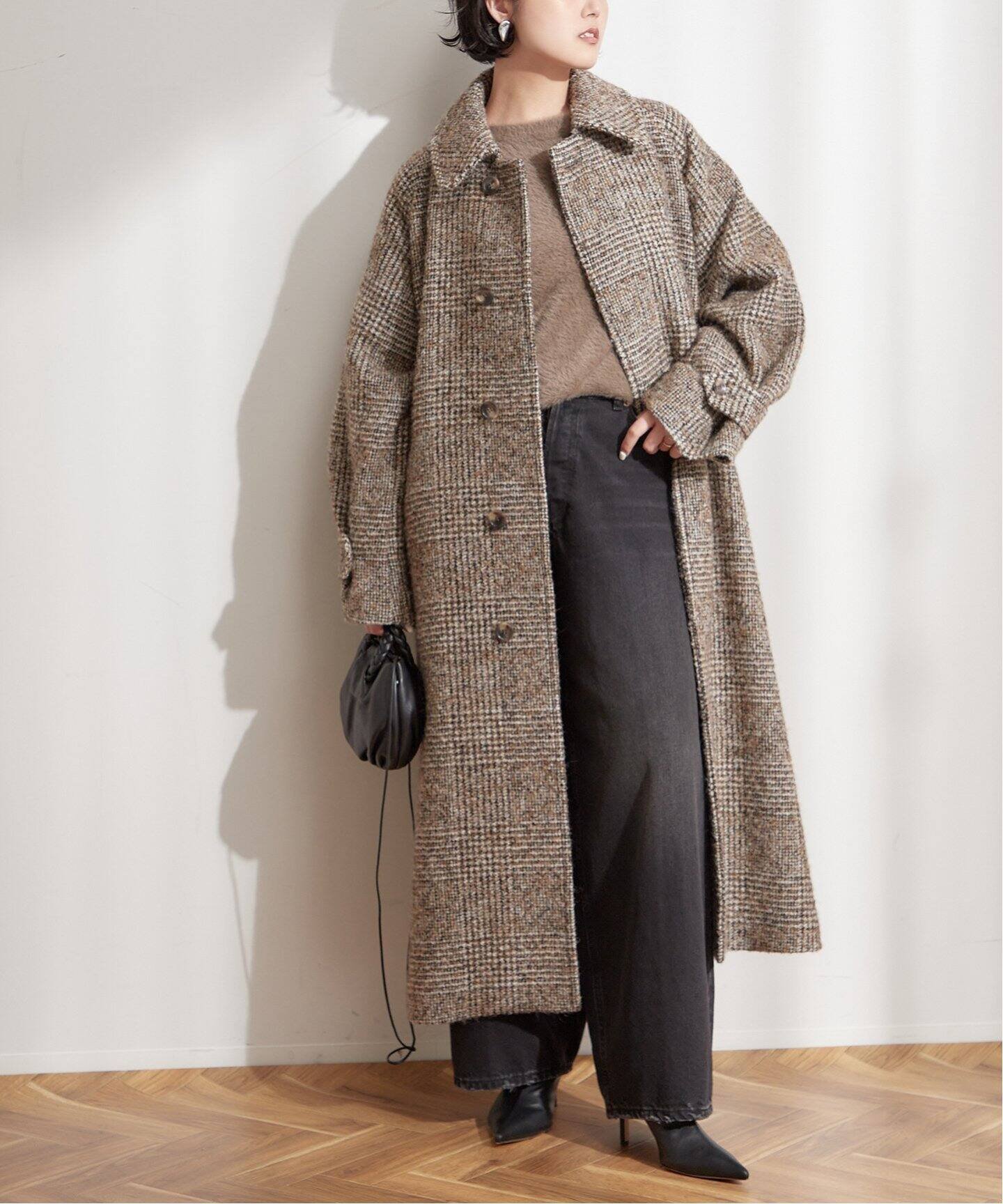 【ジャーナルスタンダード レサージュ/journal standard L'essage】のモッサ/GIOLICAチェックバルカラーコート 人気、トレンドファッション・服の通販 founy(ファニー) 　ファッション　Fashion　レディースファッション　WOMEN　アウター　Coat Outerwear　コート　Coats　2024年　2024　2024-2025秋冬・A/W　Aw/Autumn/Winter/Fw/Fall/2024-2025　インナー　Inner　スタンド　Stand　バランス　Balance　 other-1|ID: prp329100004276427 ipo3291000000029858053