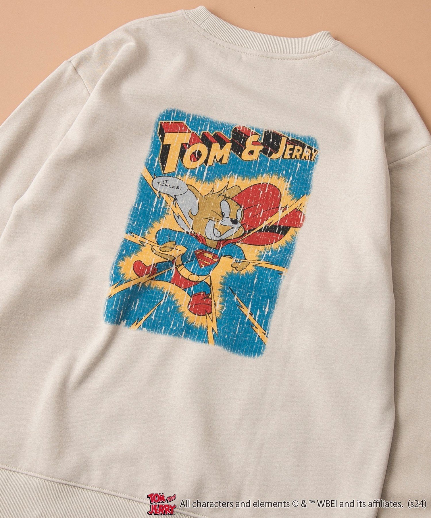 【コーエン/COEN】のTOM JERRY / (トムアンドジェリー)ヴィンテージライクプリントスウェット インテリア・キッズ・メンズ・レディースファッション・服の通販 founy(ファニー) 　ファッション　Fashion　レディースファッション　WOMEN　トップス・カットソー　Tops/Tshirt　パーカ　Sweats　スウェット　Sweat　ヴィンテージ　Vintage　キャラクター　Character　スウェット　Sweat　ネコ　Cat　人気　Popularity　フロント　Front　プリント　Print　別注　Special Order　リラックス　Relax　おすすめ　Recommend　BEIGE|ID: prp329100004277173 ipo3291000000029847499