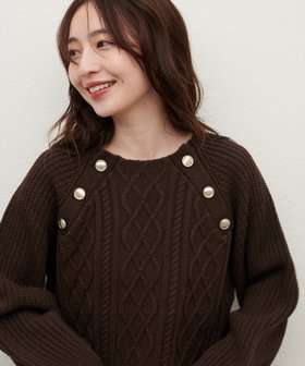 【ナチュラルクチュール/natural couture】の釦デザインケーブルニット 人気、トレンドファッション・服の通販 founy(ファニー) ファッション Fashion レディースファッション WOMEN トップス・カットソー Tops/Tshirt ニット Knit Tops 2024年 2024 2024-2025秋冬・A/W Aw/Autumn/Winter/Fw/Fall/2024-2025 おすすめ Recommend デニム Denim フェミニン Feminine フロント Front エレガント 上品 Elegant |ID:prp329100004277355