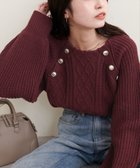 【ナチュラルクチュール/natural couture】の釦デザインケーブルニット 人気、トレンドファッション・服の通販 founy(ファニー) ファッション Fashion レディースファッション WOMEN トップス・カットソー Tops/Tshirt ニット Knit Tops 2024年 2024 2024-2025秋冬・A/W Aw/Autumn/Winter/Fw/Fall/2024-2025 おすすめ Recommend デニム Denim フェミニン Feminine フロント Front エレガント 上品 Elegant thumbnail ボルドー|ID: prp329100004277355 ipo3291000000030155396