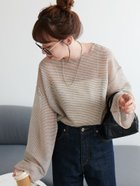 【ディスコート/Discoat】の《新色追加!》【WEB限定】シアーボーダーロングスリーブ ベージュ|ID: prp329100004277412 ipo3291000000031906154