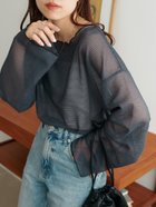 【ディスコート/Discoat】の《新色追加!》【WEB限定】シアーボーダーロングスリーブ チャコールグレー|ID: prp329100004277412 ipo3291000000031906157