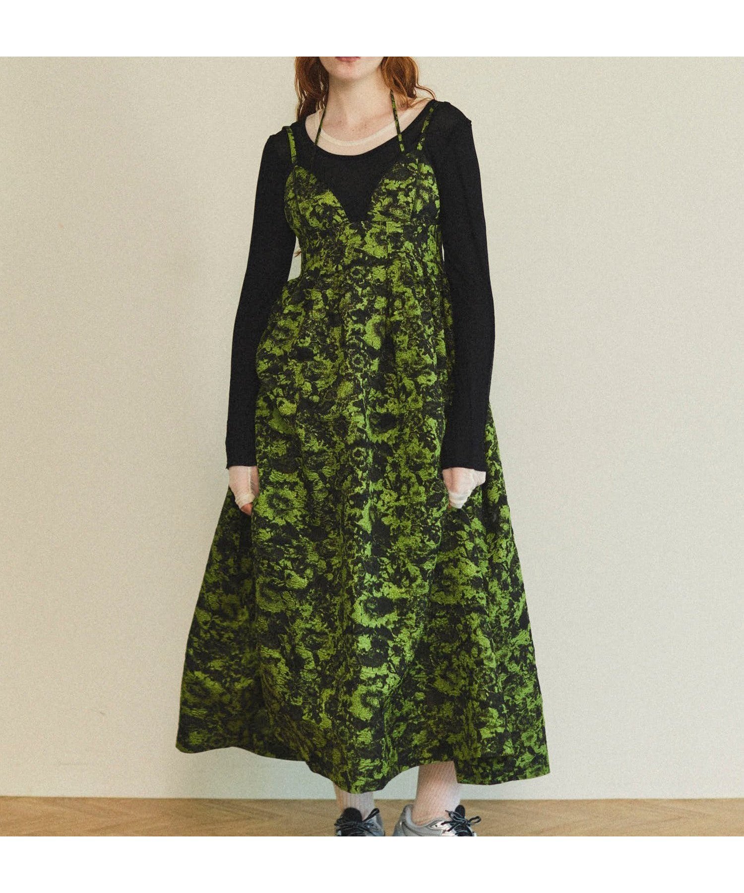 【メゾンスペシャル/MAISON SPECIAL】のLame Jacquard Volume Silhouette Dress インテリア・キッズ・メンズ・レディースファッション・服の通販 founy(ファニー) 　ファッション　Fashion　レディースファッション　WOMEN　ワンピース　Dress　ドレス　Party Dresses　フィット　Fit　フォーマル　Formal　マキシ　Maxi　GRN|ID: prp329100004277800 ipo3291000000029706240