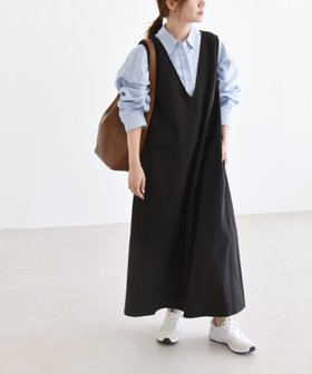 【シップス フォー ウィメン/SHIPS】のquaranciel Vネック ロング ジャンパー スカート 人気、トレンドファッション・服の通販 founy(ファニー) ファッション Fashion レディースファッション WOMEN スカート Skirt 2024年 2024 2024-2025秋冬・A/W Aw/Autumn/Winter/Fw/Fall/2024-2025 おすすめ Recommend くるぶし Ankle スニーカー Sneakers タートル Turtle ノースリーブ No Sleeve フレア Flare フロント Front ポケット Pocket ロング Long 軽量 Lightweight |ID:prp329100004277813