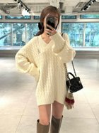 【リリーブラウン/Lily Brown】の【WEB限定カラー】Lily Bearケーブルニットミニワンピース 人気、トレンドファッション・服の通販 founy(ファニー) ファッション Fashion レディースファッション WOMEN ワンピース Dress おすすめ Recommend イエロー Yellow インナー Inner チュニック Tunic thumbnail IVR[003]|ID: prp329100004277840 ipo3291000000029916103