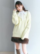 【リリーブラウン/Lily Brown】の【WEB限定カラー】Lily Bearケーブルニットミニワンピース 人気、トレンドファッション・服の通販 founy(ファニー) ファッション Fashion レディースファッション WOMEN ワンピース Dress おすすめ Recommend イエロー Yellow インナー Inner チュニック Tunic thumbnail YEL[032]|ID: prp329100004277840 ipo3291000000029916106