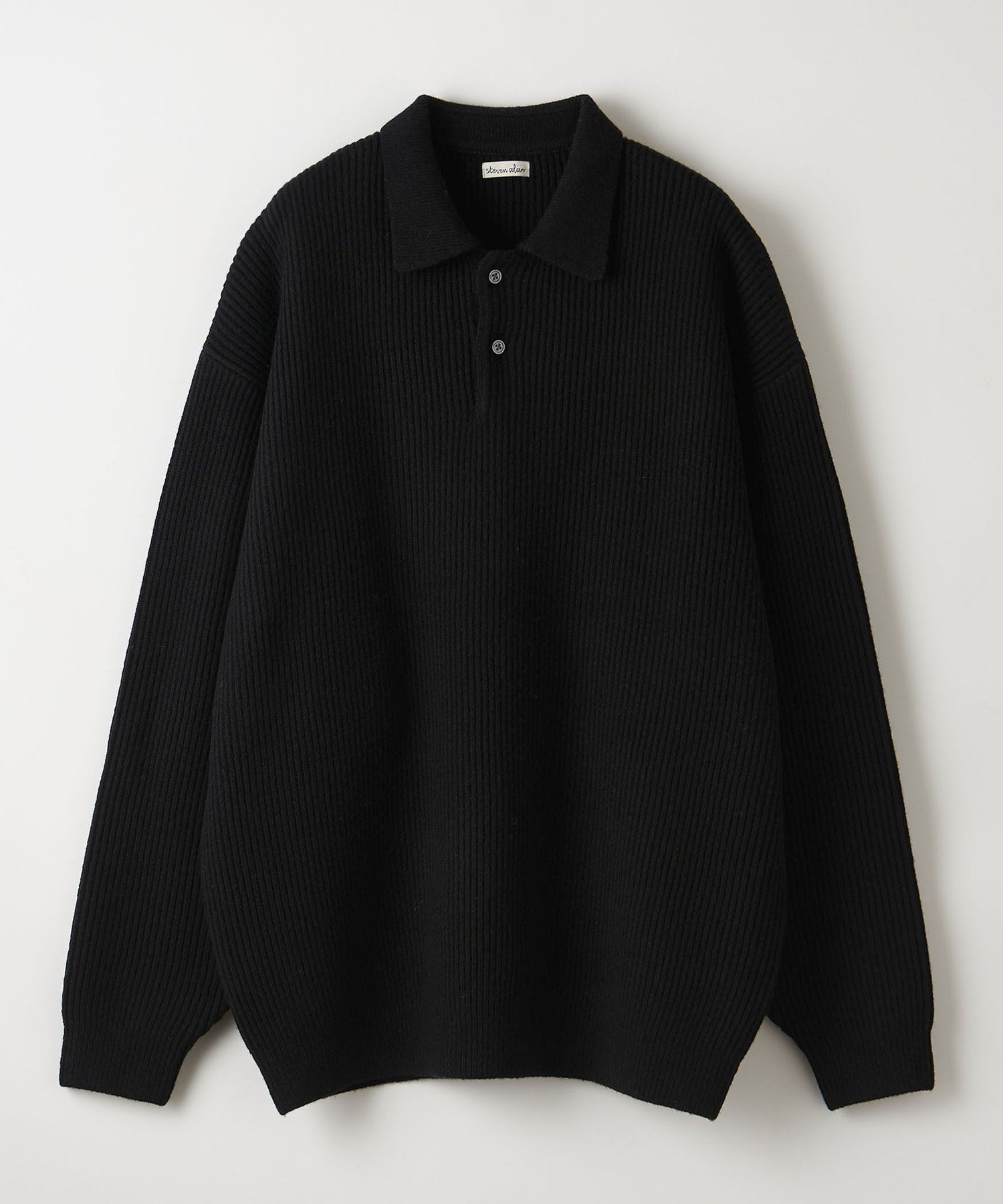 【ビューティ&ユース ユナイテッドアローズ/BEAUTY&YOUTH / UNITED ARROWS / MEN】のSteven Alan オーストラリアンラムズウール ポロカラー ニット -LOOSE インテリア・キッズ・メンズ・レディースファッション・服の通販 founy(ファニー) 　ファッション　Fashion　メンズファッション　MEN　おすすめ　Recommend　インナー　Inner　フィット　Fit　ミドル　Middle　リラックス　Relax　エレガント 上品　Elegant　BLACK|ID: prp329100004278203 ipo3291000000030150528