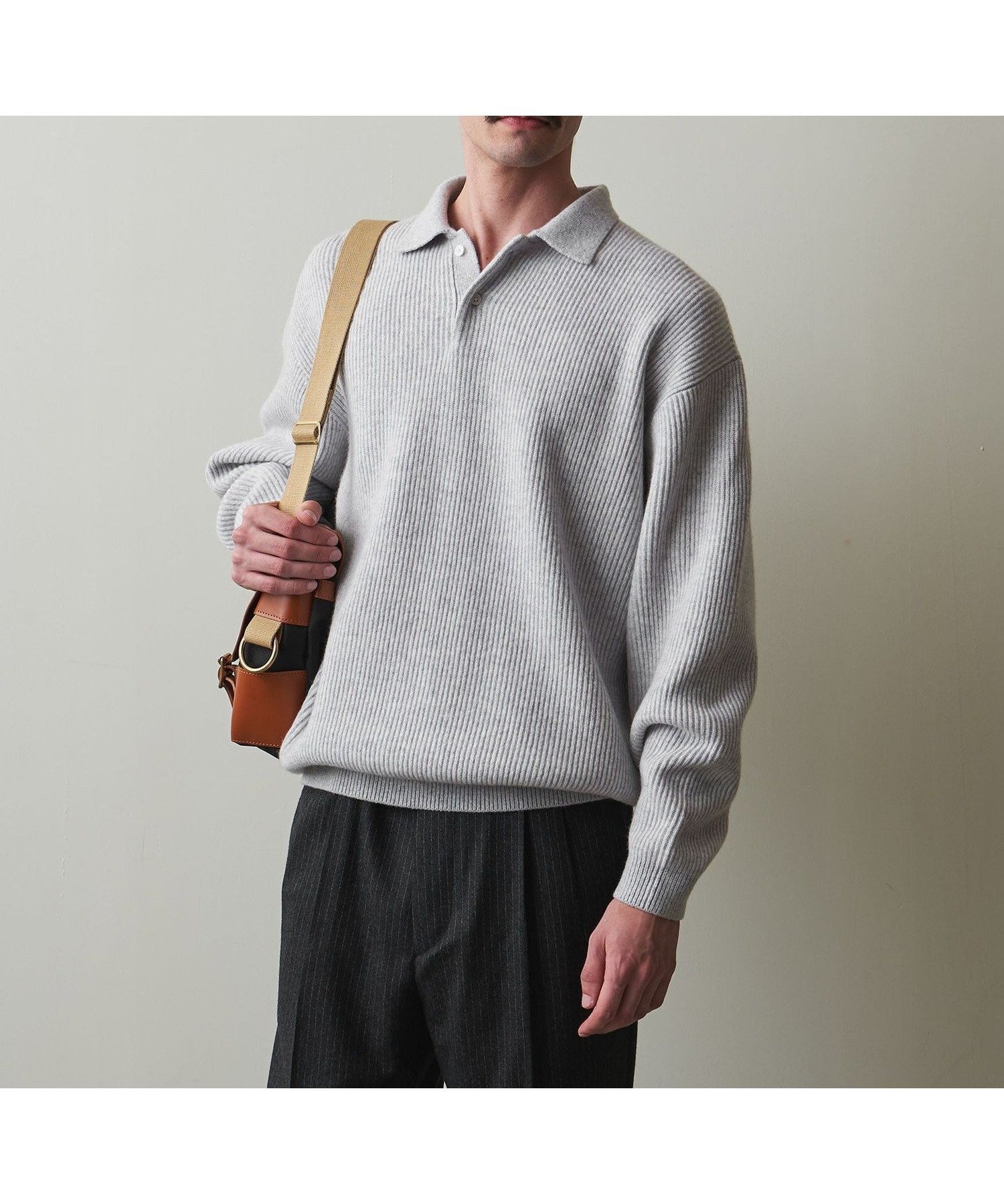 【ビューティ&ユース ユナイテッドアローズ/BEAUTY&YOUTH / UNITED ARROWS / MEN】のSteven Alan オーストラリアンラムズウール ポロカラー ニット -LOOSE インテリア・キッズ・メンズ・レディースファッション・服の通販 founy(ファニー) 　ファッション　Fashion　メンズファッション　MEN　おすすめ　Recommend　インナー　Inner　フィット　Fit　ミドル　Middle　リラックス　Relax　エレガント 上品　Elegant　LT.GRAY|ID: prp329100004278203 ipo3291000000030150529