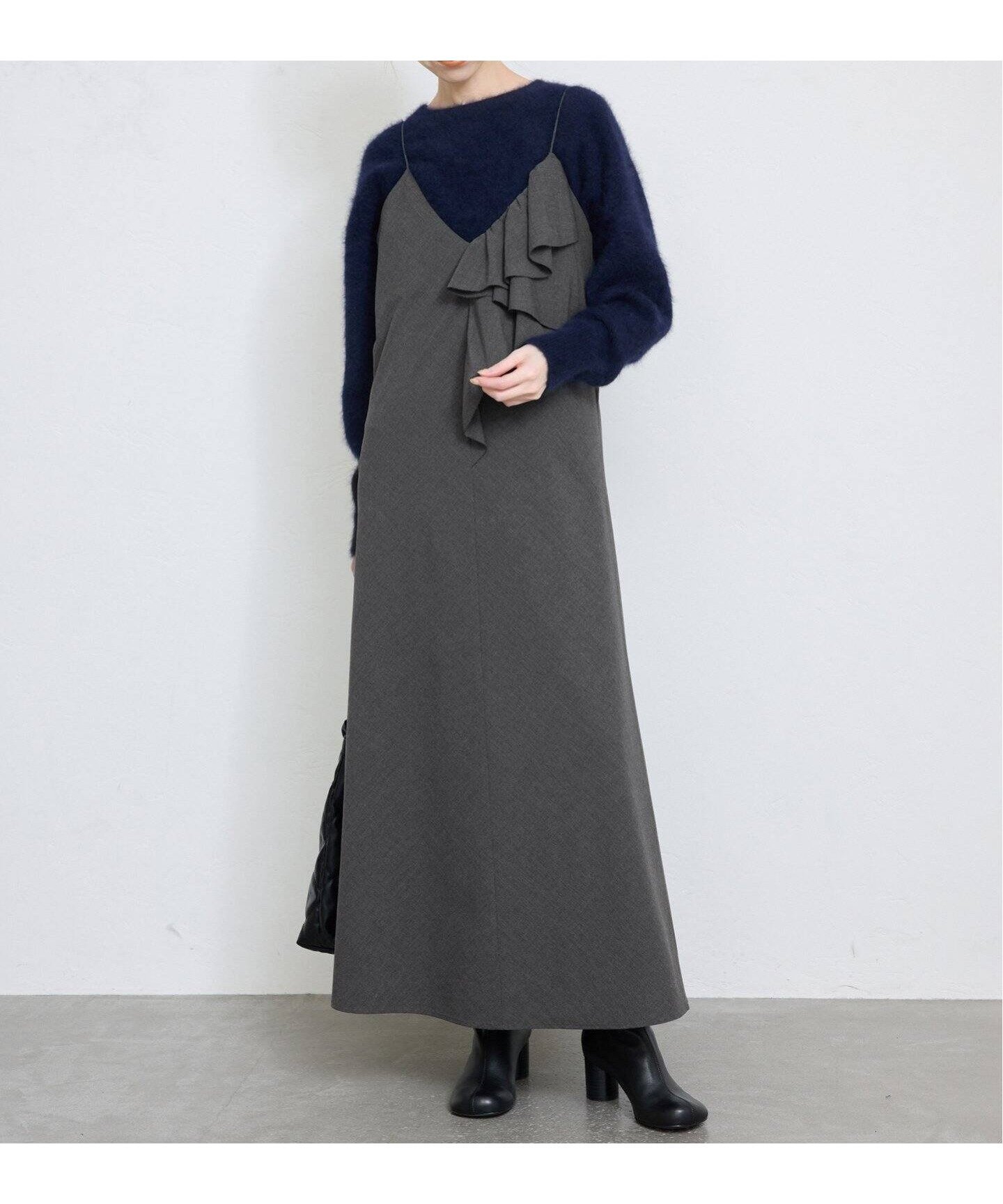 【スローブ イエナ/SLOBE IENA】のTRラッフルキャミワンピース 人気、トレンドファッション・服の通販 founy(ファニー) 　ファッション　Fashion　レディースファッション　WOMEN　ワンピース　Dress　キャミワンピース　No Sleeve Dresses　2024年　2024　2024-2025秋冬・A/W　Aw/Autumn/Winter/Fw/Fall/2024-2025　インナー　Inner　カットソー　Cut And Sew　カーディガン　Cardigan　キャミソール　Camisole　キャミワンピース　Cami Dress　フェミニン　Feminine　フリル　Frills　ベーシック　Basic　マニッシュ　Mannish　ラッフル　Raffle　 other-1|ID: prp329100004278646 ipo3291000000029714671