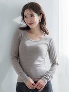 【コカ/COCA】のとろみリブUネック長袖Tシャツ 人気、トレンドファッション・服の通販 founy(ファニー) ファッション Fashion レディースファッション WOMEN トップス・カットソー Tops/Tshirt シャツ/ブラウス Shirts/Blouses ロング / Tシャツ T-Shirts とろみ Thickness ポケット Pocket 長袖 Long Sleeve thumbnail Gray|ID: prp329100004279493 ipo3291000000030109393