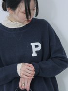 【サマンサモスモス/Samansa Mos2】の◎サガラ刺繍スウェットニットプルオーバー ネイビー|ID: prp329100004280712 ipo3291000000030527598