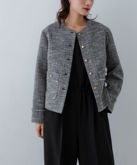 【アーバンリサーチ/URBAN RESEARCH】 ツイードノーカラージャケット人気、トレンドファッション・服の通販 founy(ファニー) ファッション Fashion レディースファッション WOMEN アウター Coat Outerwear ジャケット Jackets ノーカラージャケット No Collar Leather Jackets 2025年 2025 2025春夏・S/S Ss,Spring/Summer,2025 インナー Inner コンパクト Compact ジャケット Jacket ツイード Tweed デニム Denim トレンド Trend ミックス Mix エレガント 上品 Elegant 夏 Summer S/S・春夏 Ss・Spring/Summer |ID:prp329100004280810