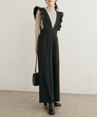 【ナチュラルクチュール/natural couture】の【WEB限定】異素材フリルVネックサロペ 人気、トレンドファッション・服の通販 founy(ファニー) ファッション Fashion レディースファッション WOMEN トップス・カットソー Tops/Tshirt Vネック V-Neck インナー Inner ガーリー Girly コンパクト Compact サロペット Overalls シンプル Simple ジャケット Jacket フェミニン Feminine フリル Frills フロント Front ポケット Pocket リブニット Rib Knit ロング Long おすすめ Recommend 2024年 2024 2024-2025秋冬・A/W Aw/Autumn/Winter/Fw/Fall/2024-2025 thumbnail ブラック|ID: prp329100004281884 ipo3291000000029908082