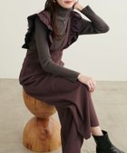 【ナチュラルクチュール/natural couture】の【WEB限定】異素材フリルVネックサロペ 人気、トレンドファッション・服の通販 founy(ファニー) ファッション Fashion レディースファッション WOMEN トップス・カットソー Tops/Tshirt Vネック V-Neck インナー Inner ガーリー Girly コンパクト Compact サロペット Overalls シンプル Simple ジャケット Jacket フェミニン Feminine フリル Frills フロント Front ポケット Pocket リブニット Rib Knit ロング Long おすすめ Recommend 2024年 2024 2024-2025秋冬・A/W Aw/Autumn/Winter/Fw/Fall/2024-2025 thumbnail ブラウン|ID: prp329100004281884 ipo3291000000029908084