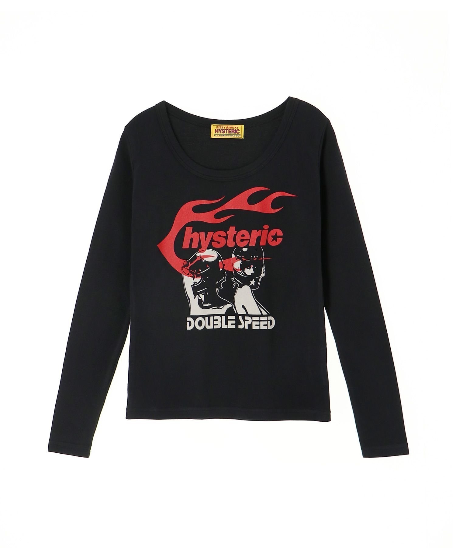 【ヒステリックグラマー/HYSTERIC GLAMOUR】のHYSTERIC FLAME ON チビTシャツ インテリア・キッズ・メンズ・レディースファッション・服の通販 founy(ファニー) 　ファッション　Fashion　レディースファッション　WOMEN　トップス・カットソー　Tops/Tshirt　シャツ/ブラウス　Shirts/Blouses　ロング / Tシャツ　T-Shirts　おすすめ　Recommend　アメリカン　American　グラフィック　Graphic　コンパクト　Compact　ジーンズ　Jeans　ストレート　Straight　ボトム　Bottom　ルーズ　Loose　レース　Race　ワイド　Wide　ブラック|ID: prp329100004282001 ipo3291000000029732524