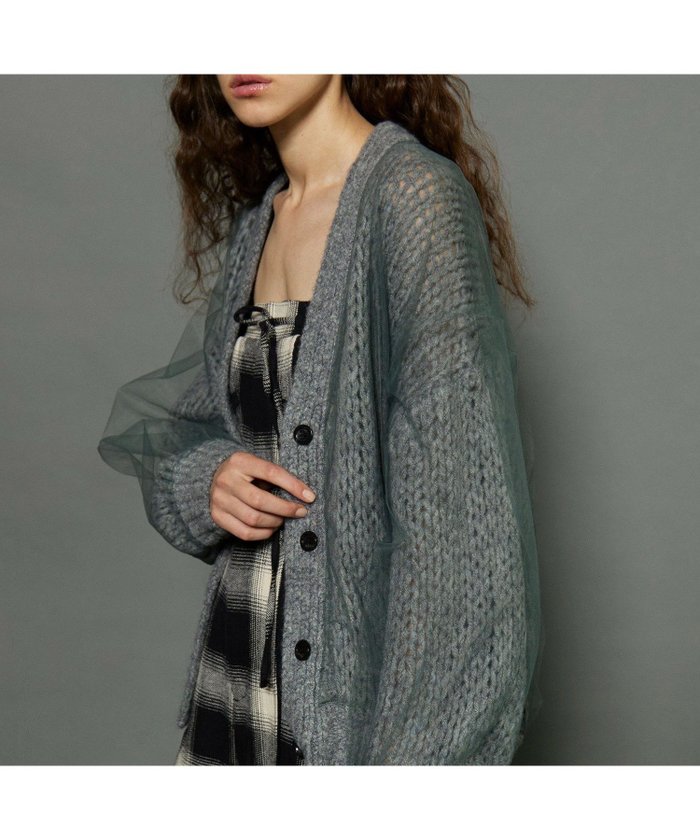 【メゾンスペシャル/MAISON SPECIAL】のTulle Layered Low Gauge Reversible Knit Cardigan インテリア・キッズ・メンズ・レディースファッション・服の通販 founy(ファニー) https://founy.com/ ファッション Fashion レディースファッション WOMEN トップス・カットソー Tops/Tshirt ニット Knit Tops カーディガン Cardigans ギャザー Gather チュール Tulle フェミニン Feminine リバーシブル Reversible 手編み Hand Knitting |ID: prp329100004282335 ipo3291000000029917144