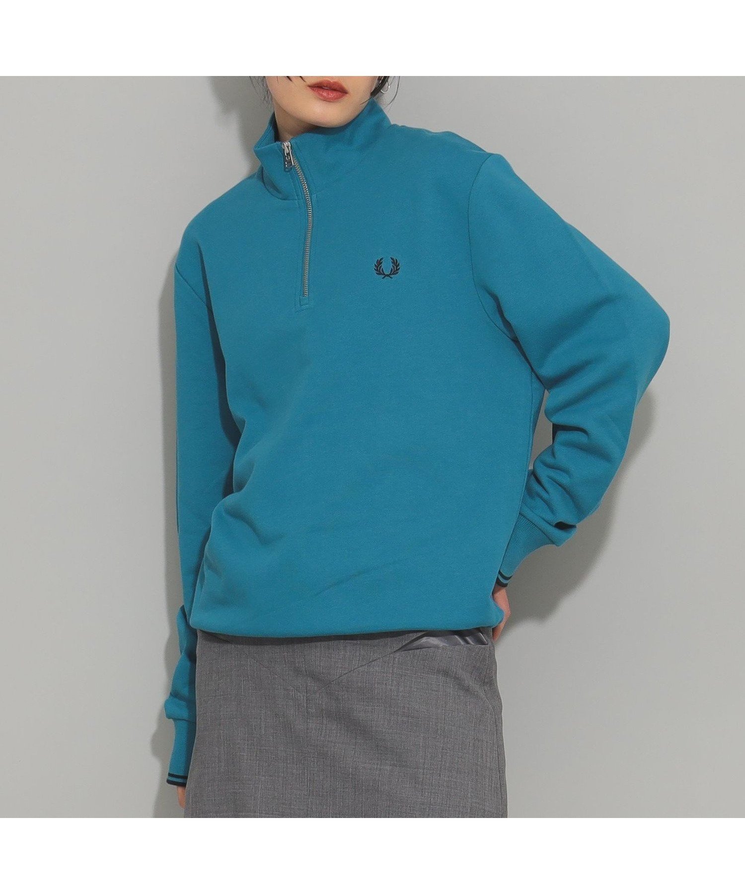 【ビームス ウイメン/BEAMS】のFRED PERRY / Half Zip Sweatshirt インテリア・キッズ・メンズ・レディースファッション・服の通販 founy(ファニー) 　ファッション　Fashion　レディースファッション　WOMEN　トップス・カットソー　Tops/Tshirt　シャツ/ブラウス　Shirts/Blouses　パーカ　Sweats　ロング / Tシャツ　T-Shirts　スウェット　Sweat　スラックス　Slacks　デニム　Denim　トレンド　Trend　プレーン　Plane　RUNAWAY_BAY_OCEAN|ID: prp329100004282362 ipo3291000000029734402