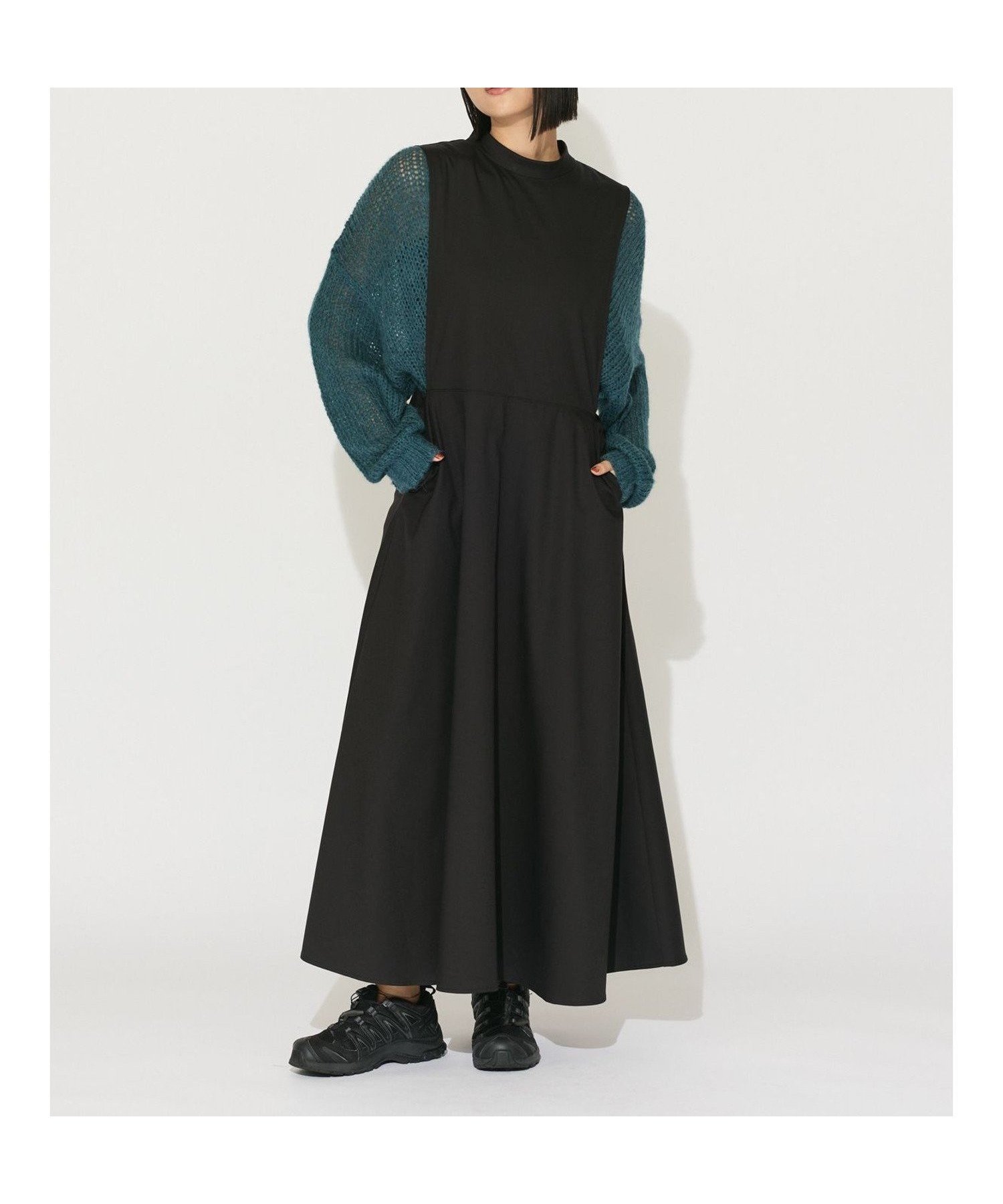 【マーコート/MARcourt】のMIDIUMISOLID for Ladies バックスリットオーバーフレアワンピース 人気、トレンドファッション・服の通販 founy(ファニー) 　ファッション　Fashion　レディースファッション　WOMEN　ワンピース　Dress　ウォッシャブル　Washable　コンパクト　Compact　スタンド　Stand　スリット　Slit　ツイル　Twill　ノースリーブ　No Sleeve　フレア　Flare　ボトム　Bottom　ポケット　Pocket　無地　Plain Color　 other-1|ID: prp329100004284045 ipo3291000000029742818