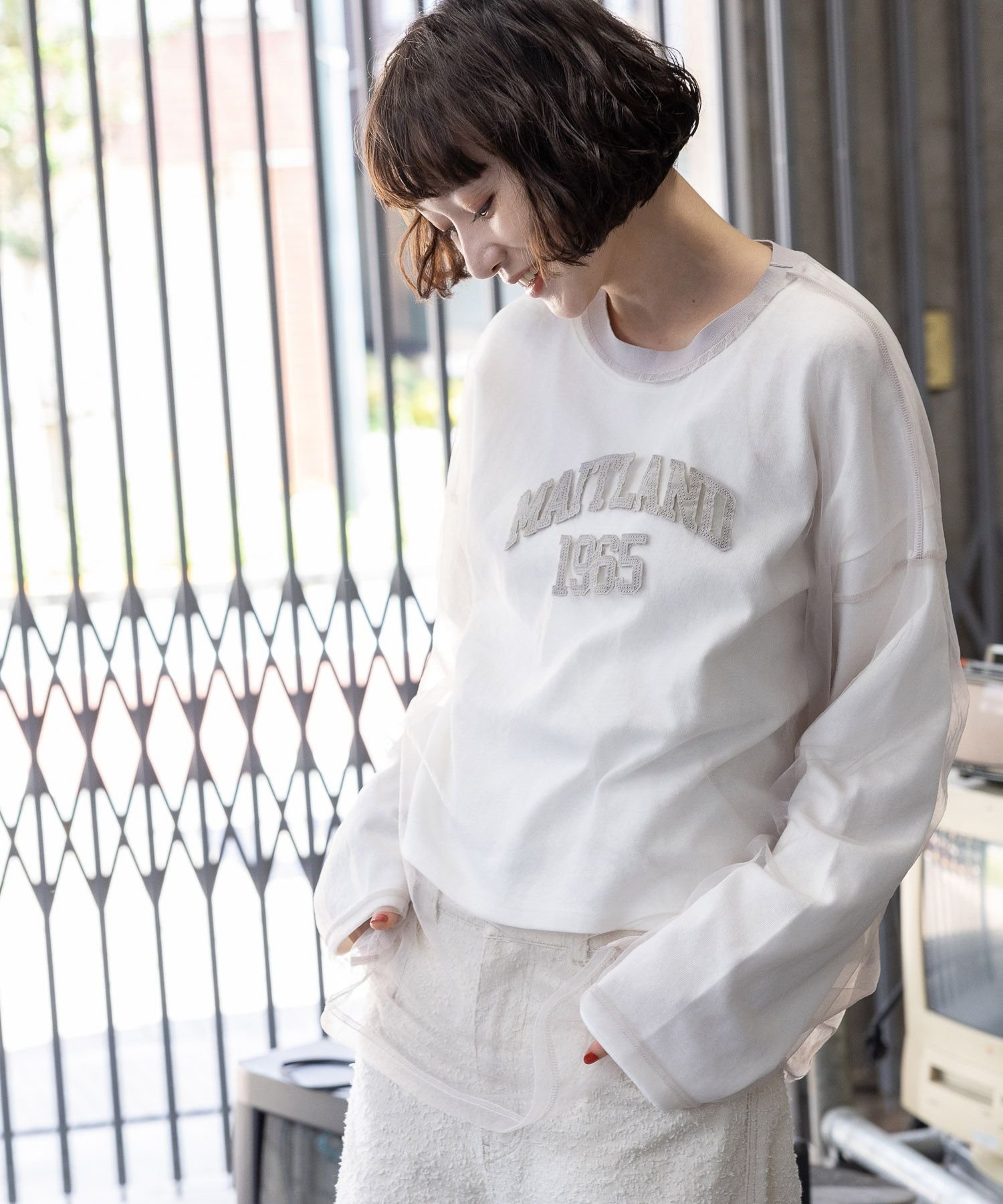 【ニコアンド/niko and】のロゴアソートチュールTシャツ 人気、トレンドファッション・服の通販 founy(ファニー) 　ファッション　Fashion　レディースファッション　WOMEN　トップス・カットソー　Tops/Tshirt　シャツ/ブラウス　Shirts/Blouses　ロング / Tシャツ　T-Shirts　インナー　Inner　シンプル　Simple　チュール　Tulle　フェミニン　Feminine　 other-1|ID: prp329100004287754 ipo3291000000030117208