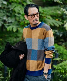 【シップス/SHIPS / MEN】のSHIPS 手洗い可能 コットン カシミヤ チェック クルーネック ニット 人気、トレンドファッション・服の通販 founy(ファニー) ファッション Fashion メンズファッション MEN インナー Inner カシミヤ Cashmere ジャカード Jacquard スラックス Slacks ダブル Double チェック Check デニム Denim 人気 Popularity ブルゾン Blouson ワイド Wide おすすめ Recommend ギフト プレゼント Gift Present |ID:prp329100004291553