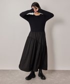 【ナージー/NERGY】のニットドッキングワンピース 人気、トレンドファッション・服の通販 founy(ファニー) ファッション Fashion レディースファッション WOMEN ワンピース Dress おすすめ Recommend クリスマス X'mas Christmas Xmas ティアード Tiered ティアードスカート Tiered Skirt トレンド Trend ドッキング Docking ドローコード Draw Cord バルーン Balloon フィット Fit フレア Flare エレガント 上品 Elegant 切替 Switching 洗える Washable thumbnail ブラック(01)|ID: prp329100004292029 ipo3291000000030430762