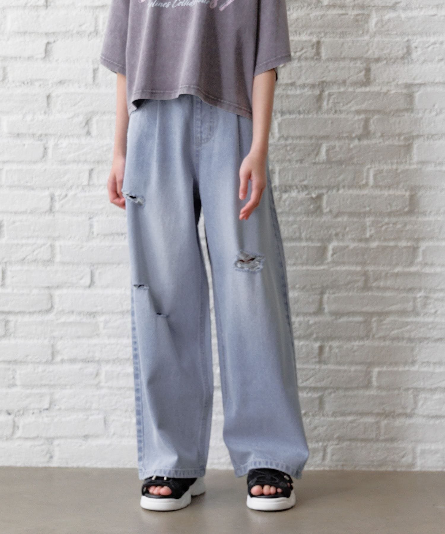 【グローバルワーク/GLOBAL WORK / KIDS】のGOODデニムワイドアソート/キッズ/147408 インテリア・キッズ・メンズ・レディースファッション・服の通販 founy(ファニー) 　ファッション　Fashion　キッズファッション　KIDS　カットオフ　Cut Off　ケミカル　Chemical　シンプル　Simple　ダメージ　Damage　デニム　Denim　トレンド　Trend　人気　Popularity　プリント　Print　ポケット　Pocket　リボン　Ribbon　ワイド　Wide　4月新色BLUダメージブラスト|ID: prp329100004294685 ipo3291000000032158234