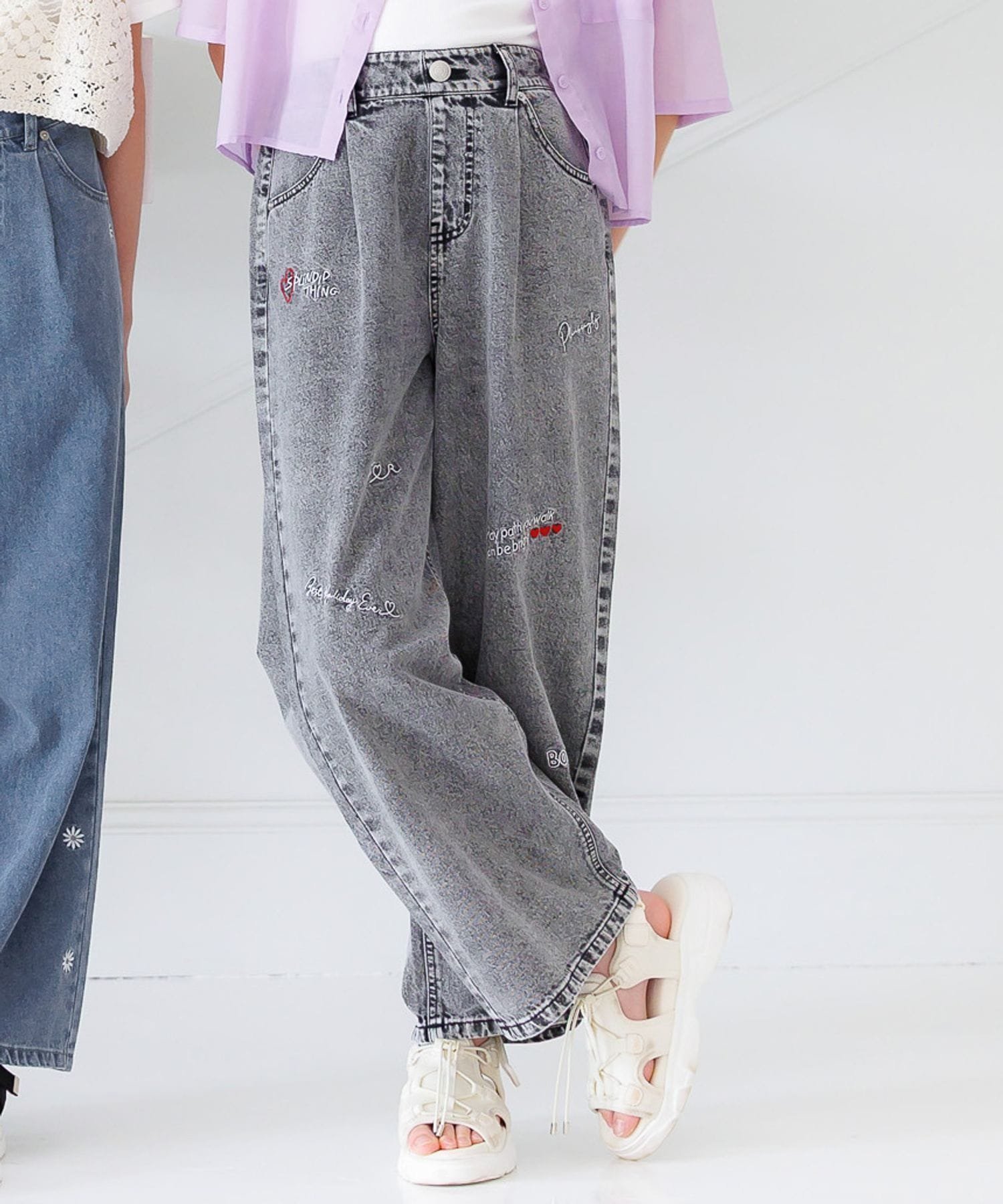 【グローバルワーク/GLOBAL WORK / KIDS】のGOODデニムワイドアソート/キッズ/147408 インテリア・キッズ・メンズ・レディースファッション・服の通販 founy(ファニー)  ファッション Fashion キッズファッション Fashion for Kids カットオフ Cut-Off Design ケミカル Chemical, Chemical Wash シンプル Simple, Minimal ダメージ Distressed, Destroyed デニム Denim, Jeans Material トレンド Trend, Trending Now 人気 Popular, Best Seller プリント Print, Printed Pattern ポケット Pocket, Pocket Detail リボン Ribbon, Bow ワイド Wide, Wide Fit ブラック14|ID: prp329100004294685 ipo3291000000033957489