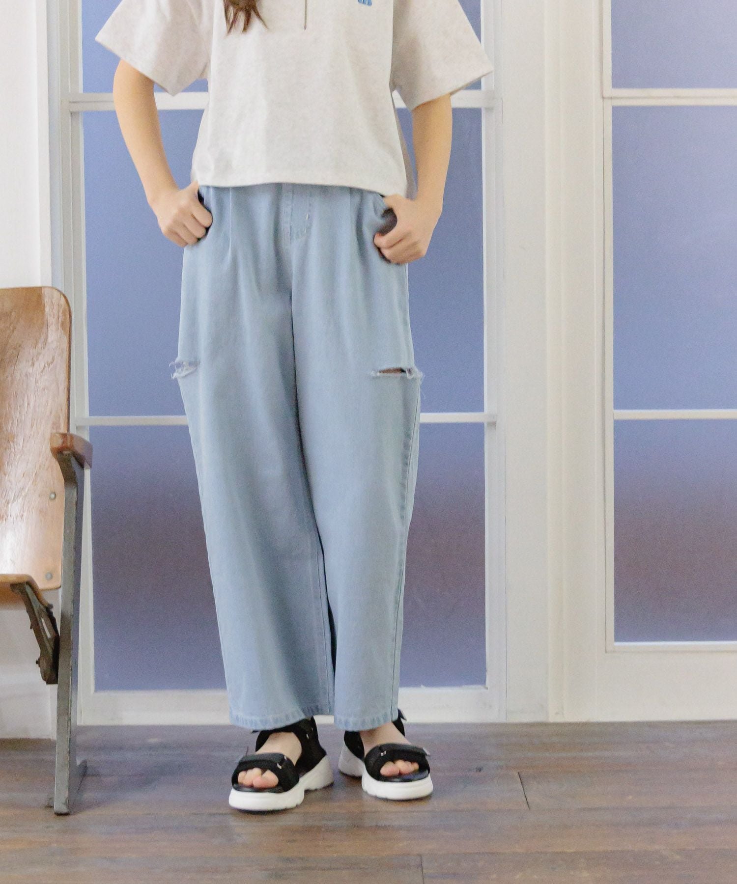 【グローバルワーク/GLOBAL WORK / KIDS】のGOODデニムワイドアソート/キッズ/147408 インテリア・キッズ・メンズ・レディースファッション・服の通販 founy(ファニー)  ファッション Fashion キッズファッション Fashion for Kids カットオフ Cut-Off Design ケミカル Chemical, Chemical Wash シンプル Simple, Minimal ダメージ Distressed, Destroyed デニム Denim, Jeans Material トレンド Trend, Trending Now 人気 Popular, Best Seller プリント Print, Printed Pattern ポケット Pocket, Pocket Detail リボン Ribbon, Bow ワイド Wide, Wide Fit 淡色デニムカットオフ81|ID: prp329100004294685 ipo3291000000033957491