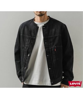 【エディフィス/EDIFICE / MEN】のLevi s(リーバイス) 別注 Type 1 Trucker Jacket BLACK COLLARLESS 人気、トレンドファッション・服の通販 founy(ファニー) ファッション Fashion メンズファッション MEN 別注 Special Order |ID:prp329100004296615