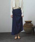 【サロン アダム エ ロペ/SALON adam et rope'】の【セットアップ対応】デニムアシンメトリードレープスカート ネイビー(40)|ID: prp329100004303325 ipo3291000000029834267