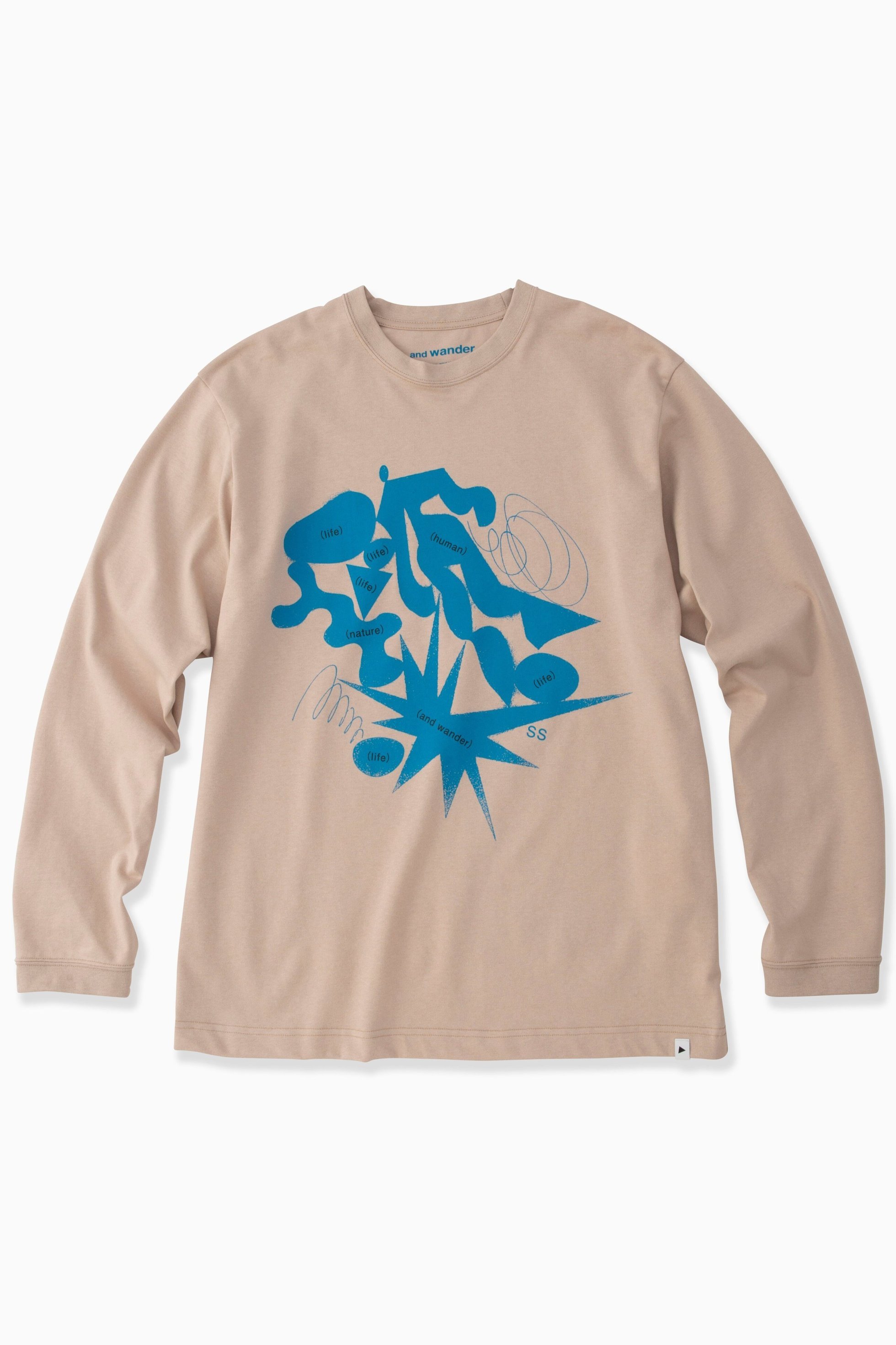 【アンドワンダー/and wander】のLIFE HUMAN NATURE LS T インテリア・キッズ・メンズ・レディースファッション・服の通販 founy(ファニー) 　ファッション　Fashion　レディースファッション　WOMEN　イラスト　Illustration　シルク　Silk　プリント　Print　beige|ID: prp329100004303633 ipo3291000000029884196