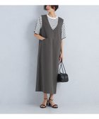 【その他のブランド/Other】のリネンライク Vネック ジャンパースカート -ウォッシャブル・UVカット- DK.GRAY|ID: prp329100004304119 ipo3291000000029843349